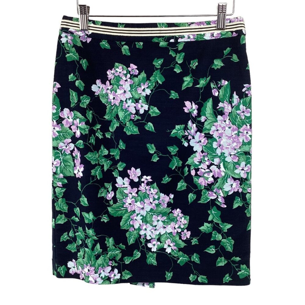 Talbots Size 4P Oprah Magazine‎ Collection Floral Skirt Navy & Green Pencil